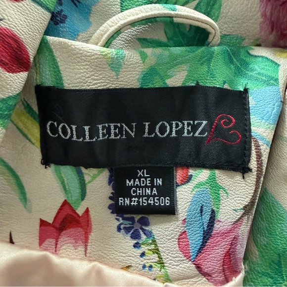 Colleen Lopez Multicolor Floral Faux Leather Moto Jacket - Picture 3 of 4